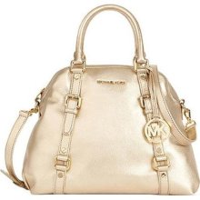 Michael Kors Bedford Large Bowling Satchel in Pale Gold ...