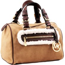 Michael Kors Benbrooke Grayson Suede Satchel With 6 Organizer Pockets Walnut