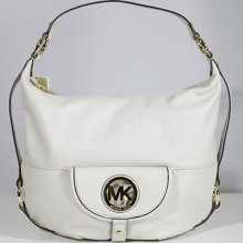Michael Kors 'fulton' Vanilla Pebbled Leather Large Hobo Shoulder Bag $328