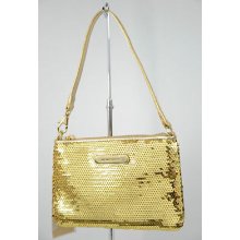 Michael Kors Giftable Sequin Leather Wristlet Gold