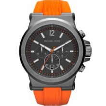 Michael Kors Men's MK8296 Orange Rubber Quartz Watch with Grey