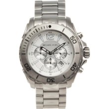 Michael Kors Mk8253 Oversized Silver Drake Chronograph Watch Mens