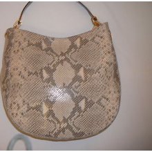 Michael Kors Women's Fulton 30f2tfth6e Medium Chain Hobo Genuine Leather Handbag