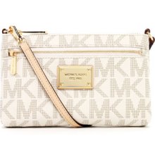 MICHAEL Michael Kors Jet Set Large Monogram Wristlet, Vanilla