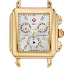 MICHELE 'Deco' Diamond Dial Gold Watch Case