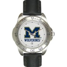 Michigan Wolverines Men's Gameday Watch With Leather Band