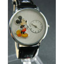 Mickey Mouse Watch Black Band Ladies Watch