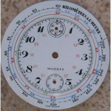 Moeris Pocket Watch Chronograph Enamel Dial 40,5 Mm. In Diameter