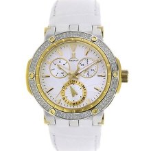 Momentus Stainless Steel White Leather White Chronograph Women Watch X602g-02bd