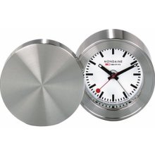 Mondaine White Dial Stainless Steel Case Travel Alarm Clock A992.tral.16sbb