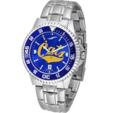 Montana State Bobcats Competitor AnoChrome Men's Watch with Steel Band and Colored Bezel