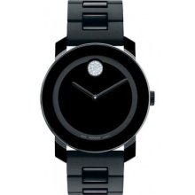 Movado Bold 3600102 Watch Small Unisex Black Dial Quartz Movement 36mm Case