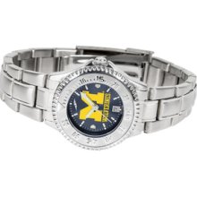 NCAA University of Michigan Ladies Stainless Watch COMPLM-A-MIW - DEALER