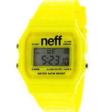 Neff Mens Nf0204-yellow Old School Digital Design Soft Pu Strap Watch Wristwatch