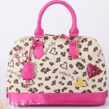 New Hello Kitty Handbag Tote Bag Leopard Shoulder Bag