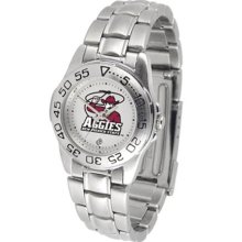 New Mexico State Aggies NMSU Womens Steel Sports Watch