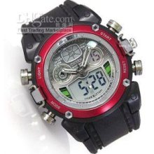 New Red Digital Date Alarm El Mens Sports Wrist Watch