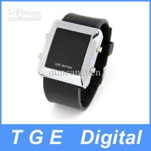 New Unisex Silicone Band Led Sports Digital Wrist Watch Black