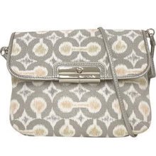 New With Tag . 100% Authentic Coach Kristin Ikt Crossbody Grey Multi Color 45377