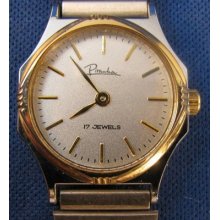 Nice Ladies Piranha 17j Two Tone Mechanical Watch..must Lk. Simple And Clean