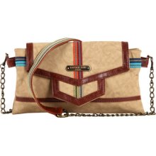 Nicole Lee Chase Striped Crossbody Bag Beige