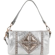 Nicole Lee Joanne Metallic Geometrics Purse Silver