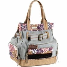 Nicole Lee P3354-BU Suzys Kai Tropical Satchel - Denim Blue