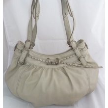 Nine West Off White Faux Leather Shoulder Bag/tote/satchel/hobo Used