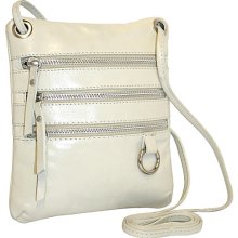 Nino Bossi Multi Zip Cross Body Mini Bag - Off White