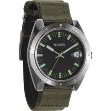 Nixon Men's Rover A3551089-00 Green Cloth Quartz Watch with Black Dial