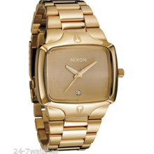 Nixon Player All Yellow Gold A140-509 Mens Womens Watch W/ Genuine Diamond
