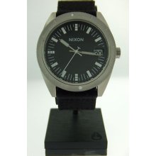 Nixon The Rover Ii Steel Quartz Date Black Canvas Strap Watch A355-000