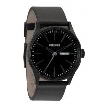 Nixon The Sentry Leather Watch - All Black