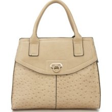 Nude Ladies Handbag Shoulder Bag Mock Croc Faux Leather Design