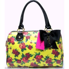 Nwt- Betsey Johnson Twinkle Toes Floral Yellow Satchel