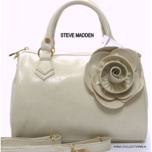 Nwt- Steve Madden Floral Bone Satchel Purse