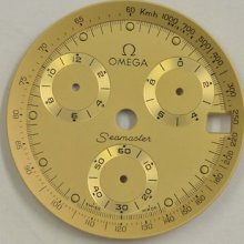 Omega Chronograph 1990s Quartz Calendar Mens Dial Gold W/luminous