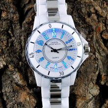 Onsen Men's Quartz Watch 7 Colors Switch White/black Alloy Watchband