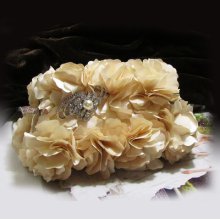 Ooak Handmade High Fashion Crystal Ruffle Evening Bag, Bridesmaid Clutch, Purse