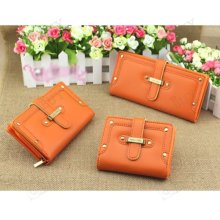 Orange/pink/magenta Stud Clutch Handbag Card Bag Purse Wallet Women