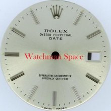 Original Men's Rolex Date Quickset Silver Stick Stainless Steel V35