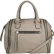 orYANY Leather Joan Satchel with Zipper Detail - Sand - One Size