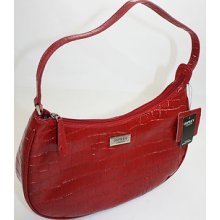 Osprey London Red Leather Hobo Shoulder Handbag (was Â£195) Mock Croc Bag