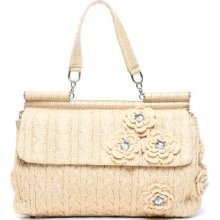 Oversized Knitted Shoulder Bag Beige