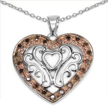 ParisJewelry.com 1/2 Carat Genuine Red Diamond Heart Necklace Free Shi