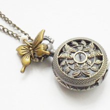 pendant watch pocket watch butterfly love