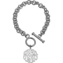 Personalized Monogram Toggle Bracelet In Sterling Silver