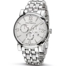 Philip Men's Wales Chronograph Watch R8273693045 With Quartz Movement, White Dial And Stainless Steel Case