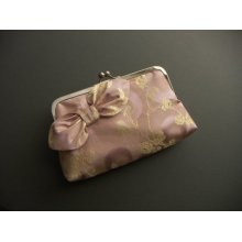 Pink Bow Clutch Bag, in vintage fabric