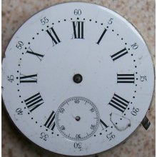 Pocket Watch Movement & Dial 43 Mm. Balance Broken To Restore Or Parts